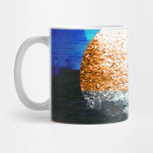 Digital Moon on Colorful Background Blue Moon Mug